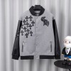 CHROME HEARTS 크롬하츠 멀티 크로스 레더 믹스 바시티 자켓