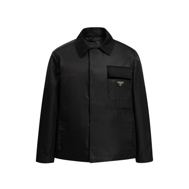 PRADA 프라다 메탈 플레이트 리나일론 코튼 자켓