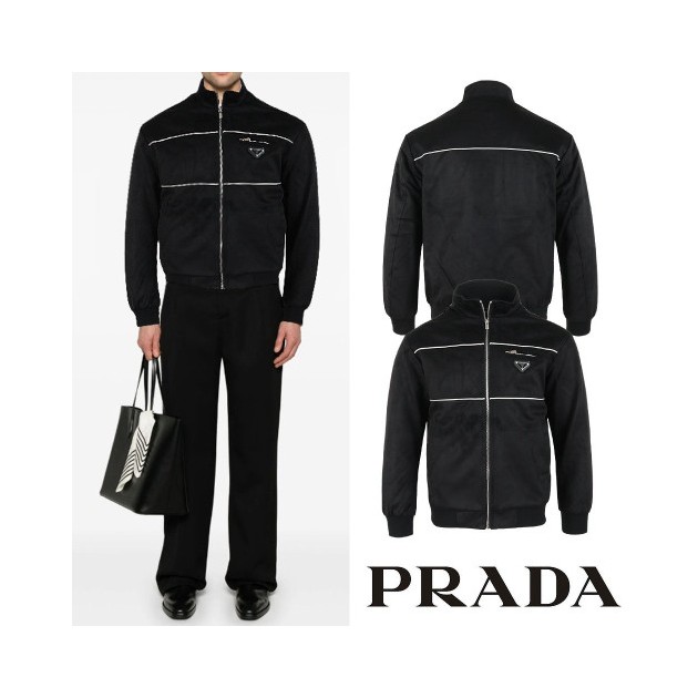 PRADA 프라다 클래식 삼각 누빔 스웨이드 자켓