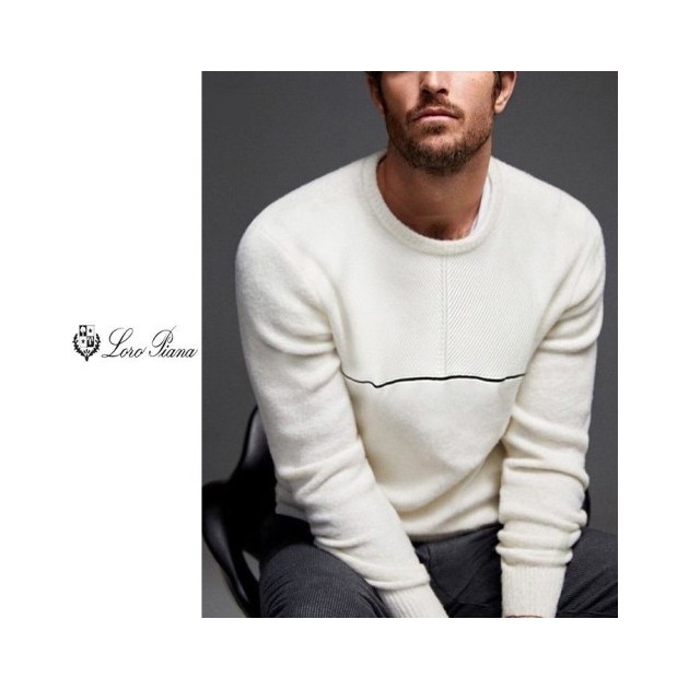 LOROPIANA 로로피아나 빗살라인 앙고라 라운드 니트 2COLOR