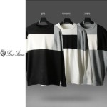 LOROPIANA 로로피아나 인타르시아 배색 라운드 니트 3COLOR