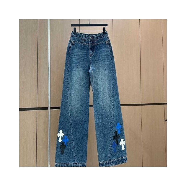 CHROME HEARTS 크롬하츠 크로스 패치 데님팬츠