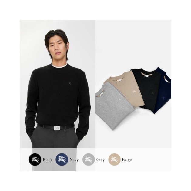 BURBERRY 버버리 기마 자수 크루넥 니트