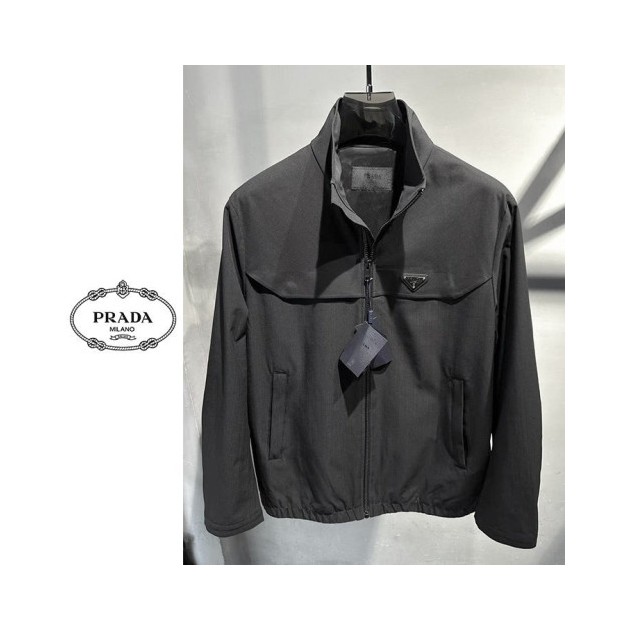 PRADA 프라다 삼각로고 블루종 자켓