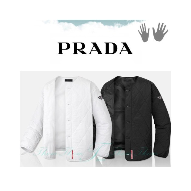 PRADA 프라다 오버핏 퀄팅 다이아 경량 가디건