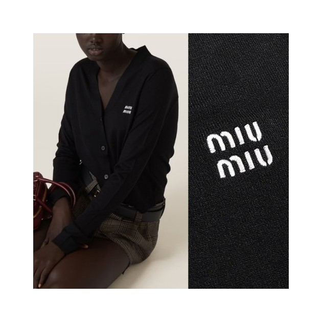 MIUMIU 미우미우 영문로고 가디건