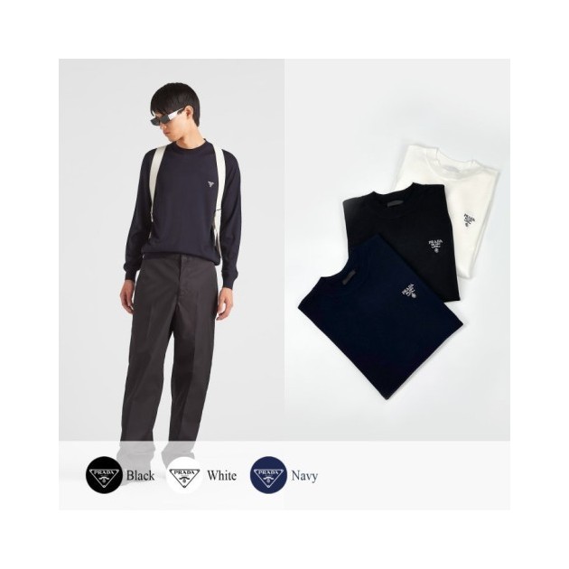 PRADA 프라다 밀라노 로고 니트