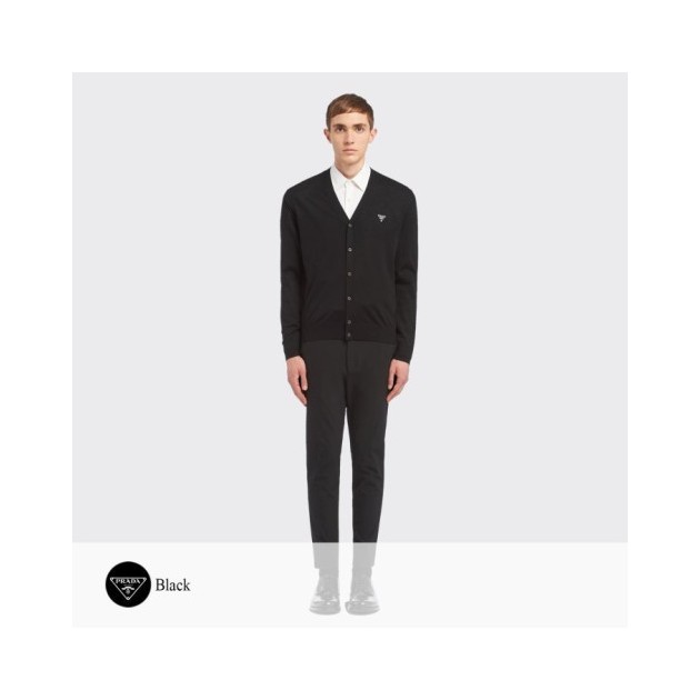 PRADA 프라다 밀라노 로고 가디건