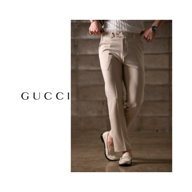 GUCCI 구찌 투턱 벨트 와이드 슬랙스 4COLOR