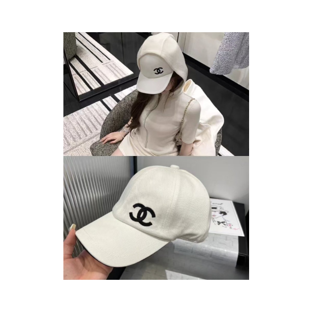 CHANEL 샤넬 하드캔버스 사이드로고 볼캡